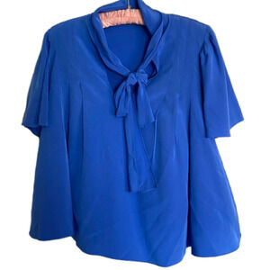 DIANE von Furstenberg Silk Top Cobalt Sz 4